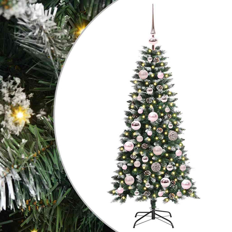 VidaXL künstlicher Weihnachtsbaum mit 150 LEDs grün, 120 cm PVC und Kunststoff und Stahl