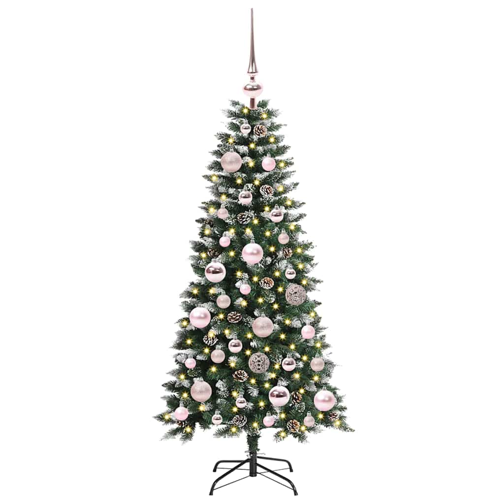 VidaXL künstlicher Weihnachtsbaum mit 150 LEDs grün, 120 cm PVC und Kunststoff und Stahl
