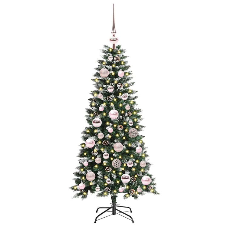 VidaXL künstlicher Weihnachtsbaum mit 150 LEDs grün, 120 cm PVC und Kunststoff und Stahl