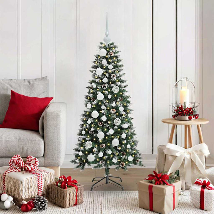 VidaXL künstlicher Weihnachtsbaum mit 150 LEDs grün, 120 cm PVC und Kunststoff und Stahl