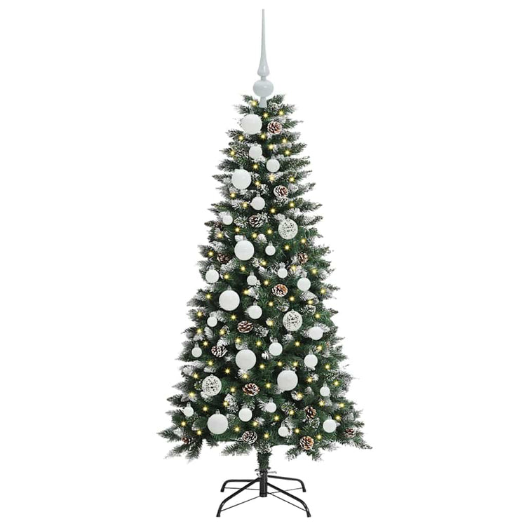 VidaXL künstlicher Weihnachtsbaum mit 150 LEDs grün, 120 cm PVC und Kunststoff und Stahl