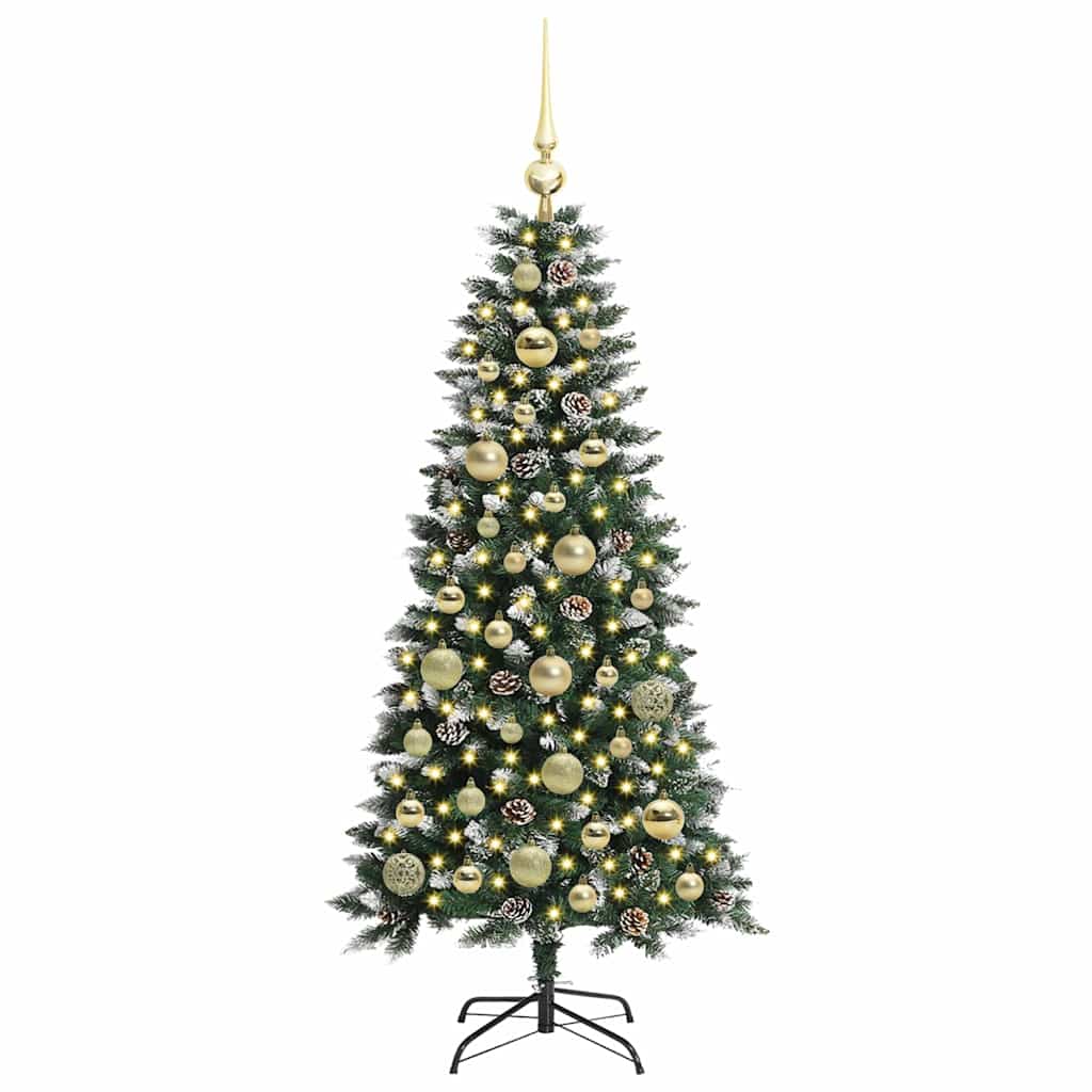 VidaXL künstlicher Weihnachtsbaum mit 150 LEDs grün, 120 cm PVC und Kunststoff und Stahl