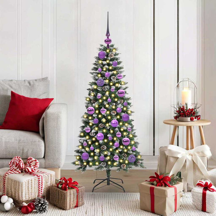 VidaXL künstlicher Weihnachtsbaum mit 150 LEDs grün, 120 cm PVC und Kunststoff und Stahl