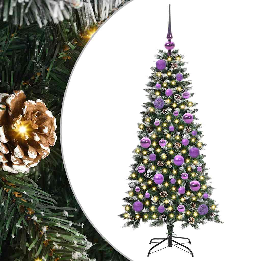 VidaXL künstlicher Weihnachtsbaum mit 150 LEDs grün, 120 cm PVC und Kunststoff und Stahl