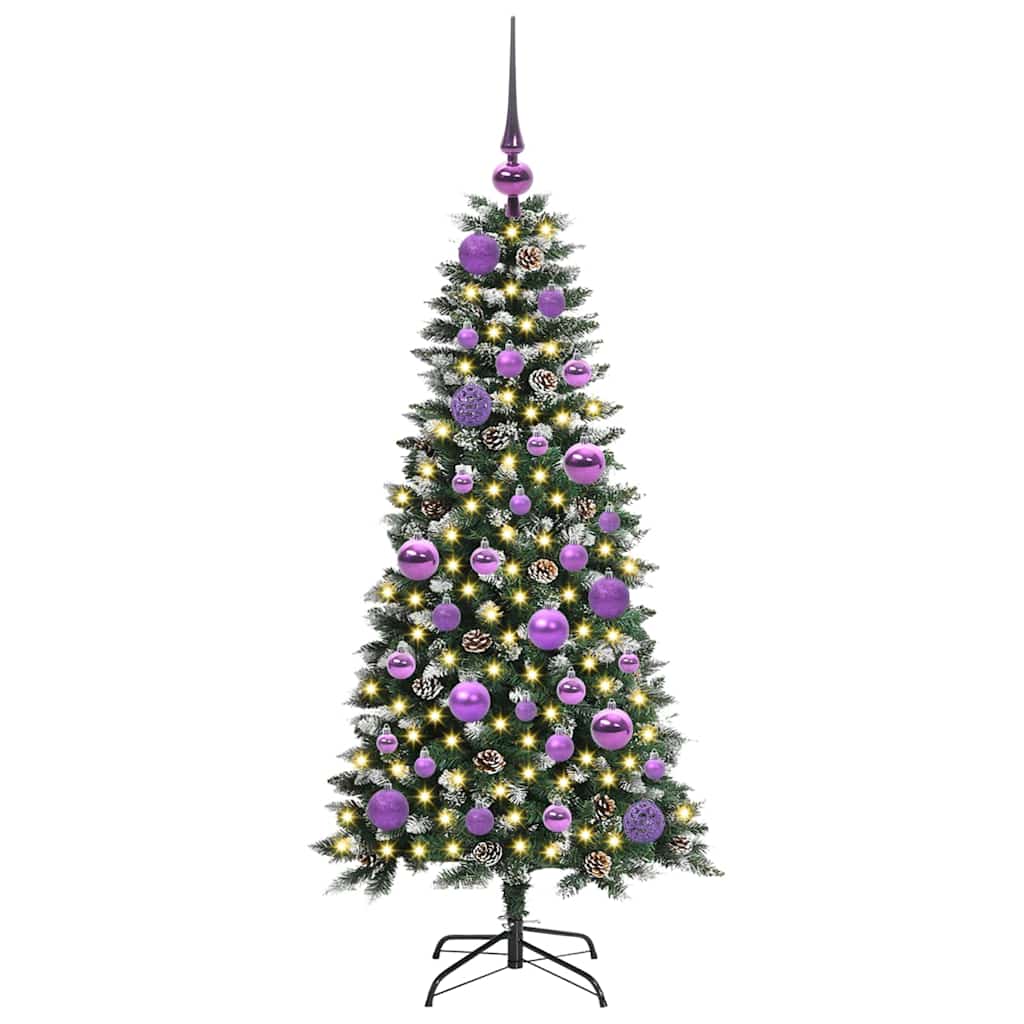 VidaXL künstlicher Weihnachtsbaum mit 150 LEDs grün, 120 cm PVC und Kunststoff und Stahl