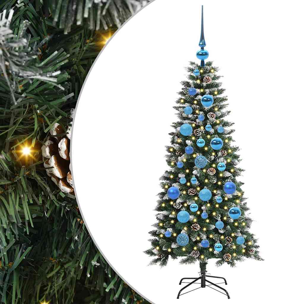 VidaXL künstlicher Weihnachtsbaum mit 150 LEDs grün, 120 cm PVC und Kunststoff und Stahl