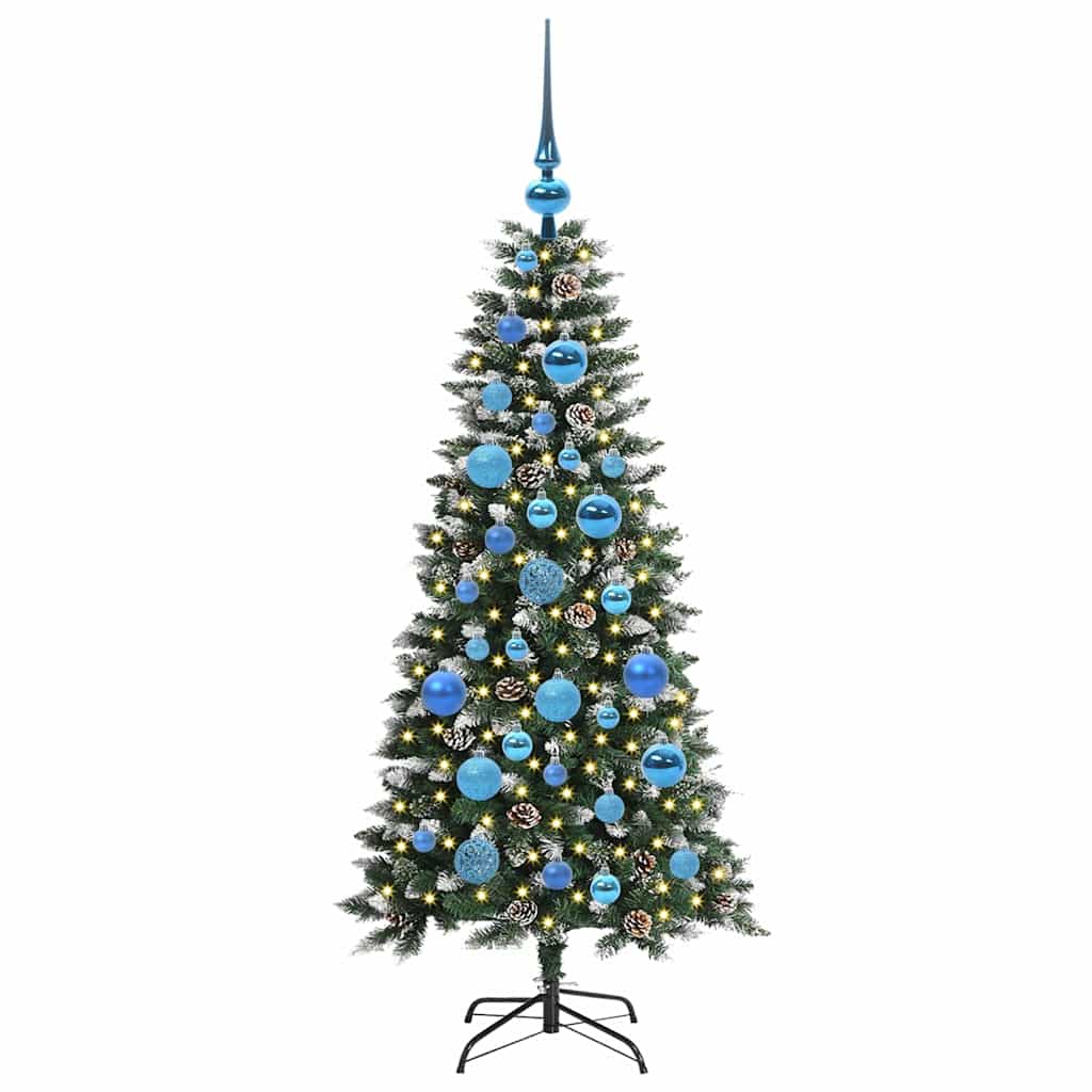 VidaXL künstlicher Weihnachtsbaum mit 150 LEDs grün, 120 cm PVC und Kunststoff und Stahl