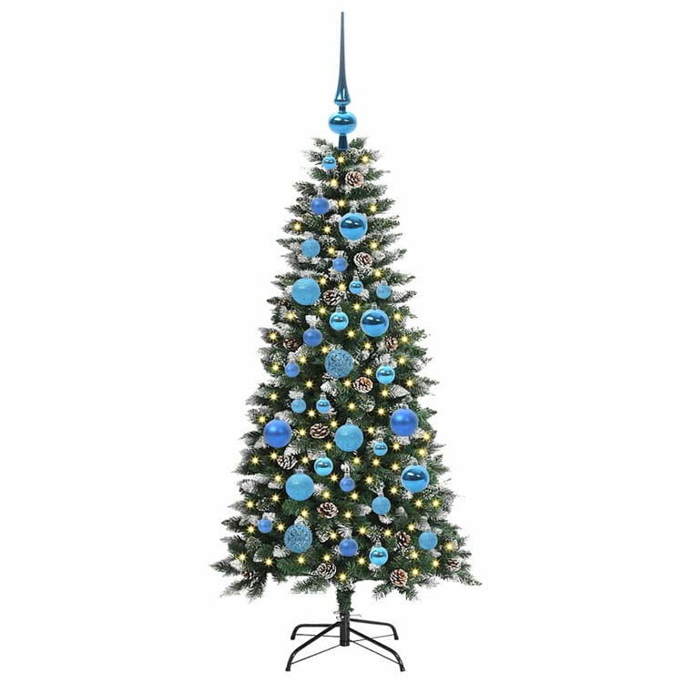 VidaXL künstlicher Weihnachtsbaum mit 150 LEDs grün, 120 cm PVC und Kunststoff und Stahl