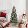 VidaXL künstlicher Weihnachtsbaum mit 150 LEDs grün, 120 cm PVC und Kunststoff und Stahl