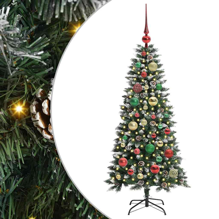 VidaXL künstlicher Weihnachtsbaum mit 150 LEDs grün, 120 cm PVC und Kunststoff und Stahl