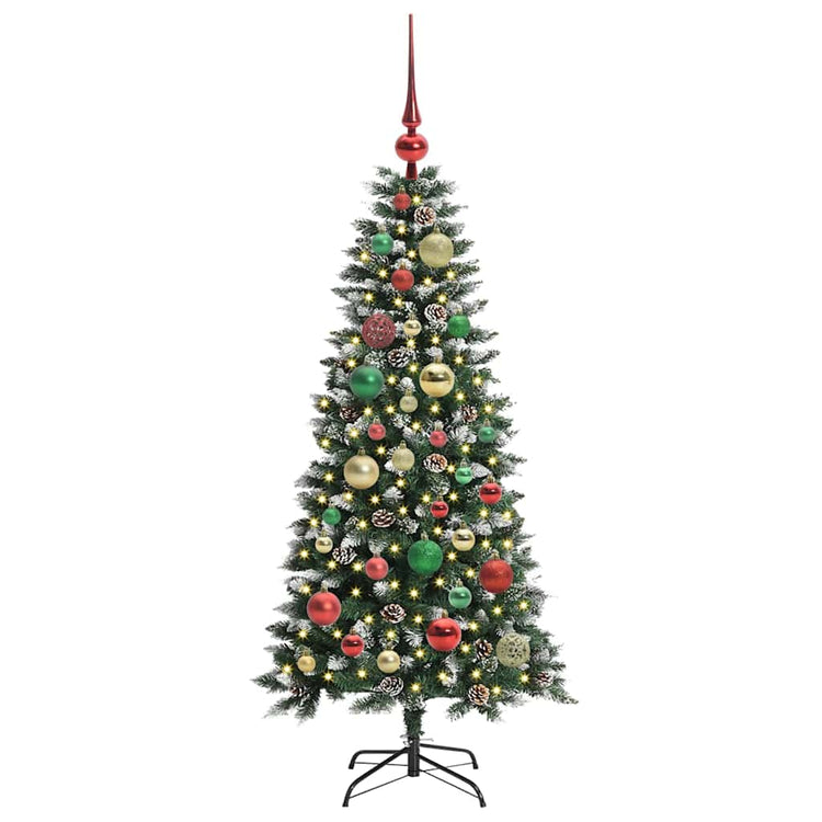 VidaXL künstlicher Weihnachtsbaum mit 150 LEDs grün, 120 cm PVC und Kunststoff und Stahl