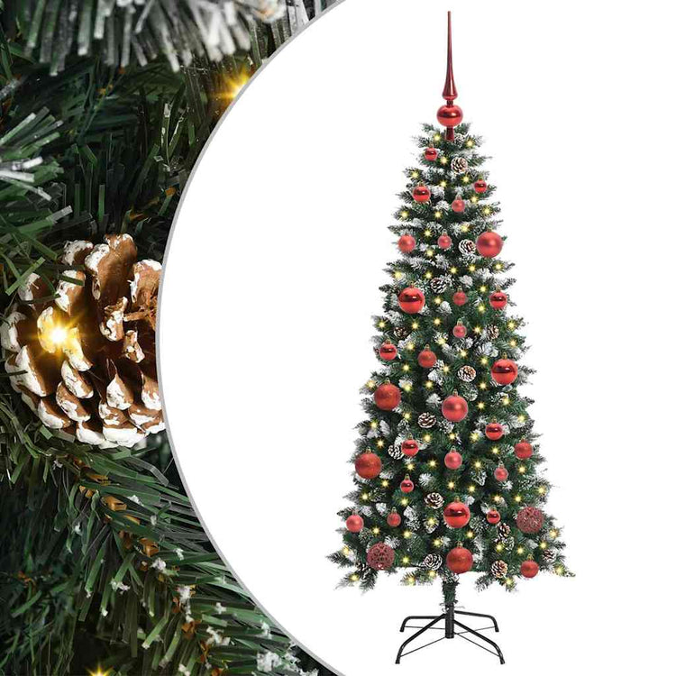 VidaXL künstlicher Weihnachtsbaum mit 150 LEDs grün, 150 cm PVC und Kunststoff und Stahl