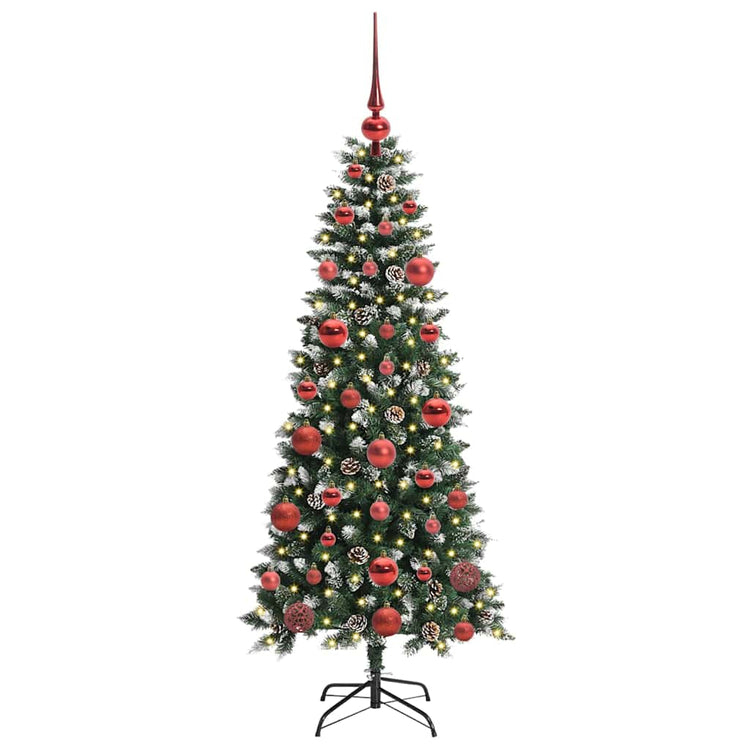 VidaXL künstlicher Weihnachtsbaum mit 150 LEDs grün, 150 cm PVC und Kunststoff und Stahl