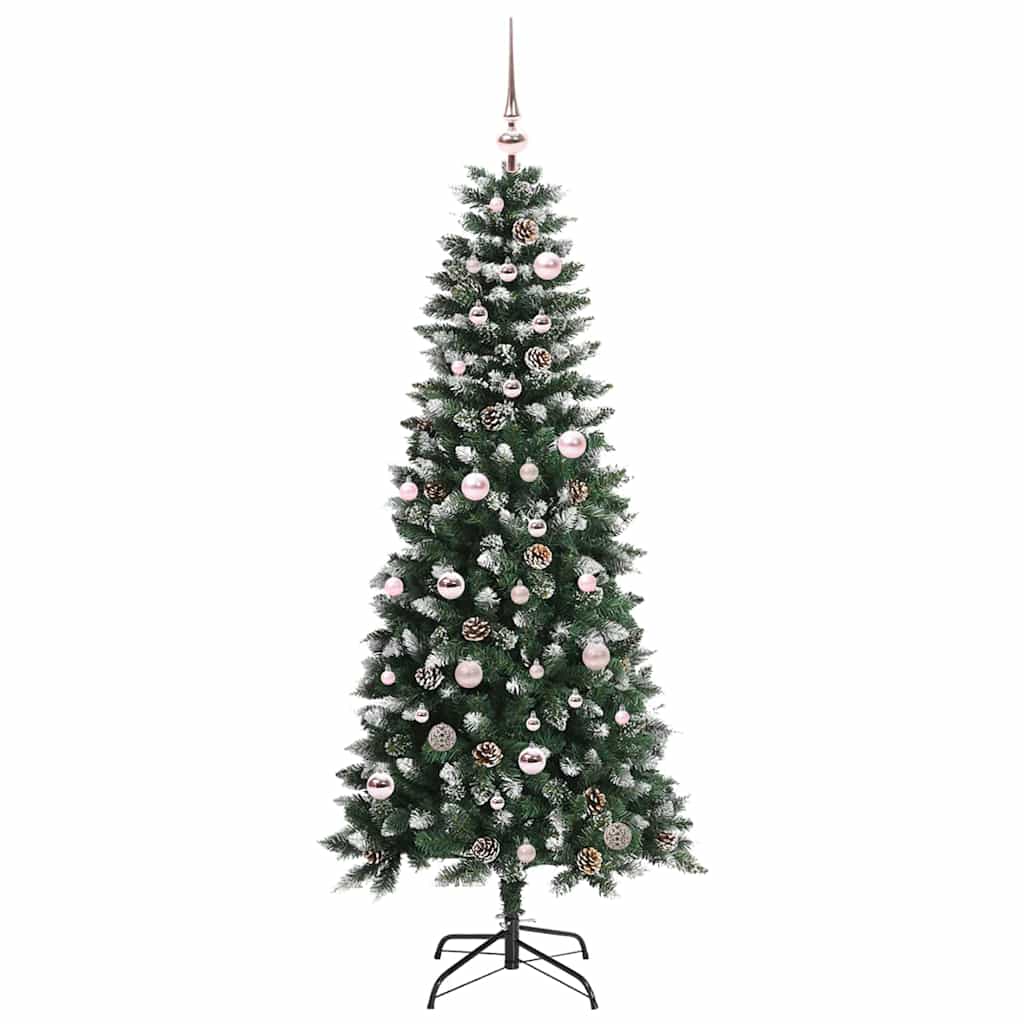 VidaXL künstlicher Weihnachtsbaum mit 150 LEDs grün, 150 cm PVC und Kunststoff und Stahl