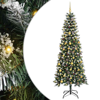 VidaXL künstlicher Weihnachtsbaum mit 300 LEDs grün, 210 cm PVC und Kunststoff und Stahl