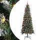 VidaXL künstlicher Weihnachtsbaum mit 300 LEDs grün, 210 cm PVC und Kunststoff und Stahl