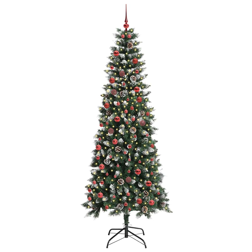 VidaXL künstlicher Weihnachtsbaum mit 300 LEDs grün, 210 cm PVC und Kunststoff und Stahl