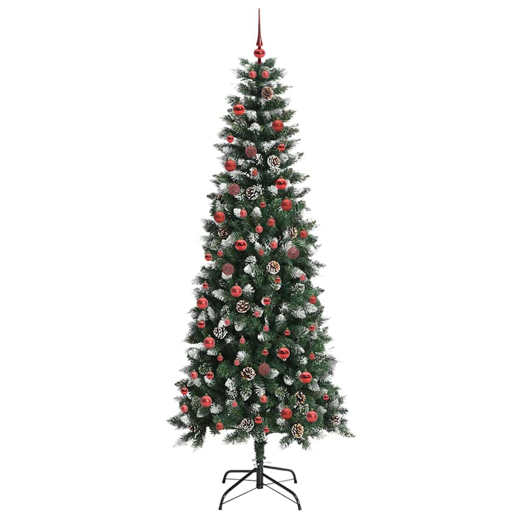 VidaXL künstlicher Weihnachtsbaum mit 300 LEDs grün, 210 cm PVC und Kunststoff und Stahl