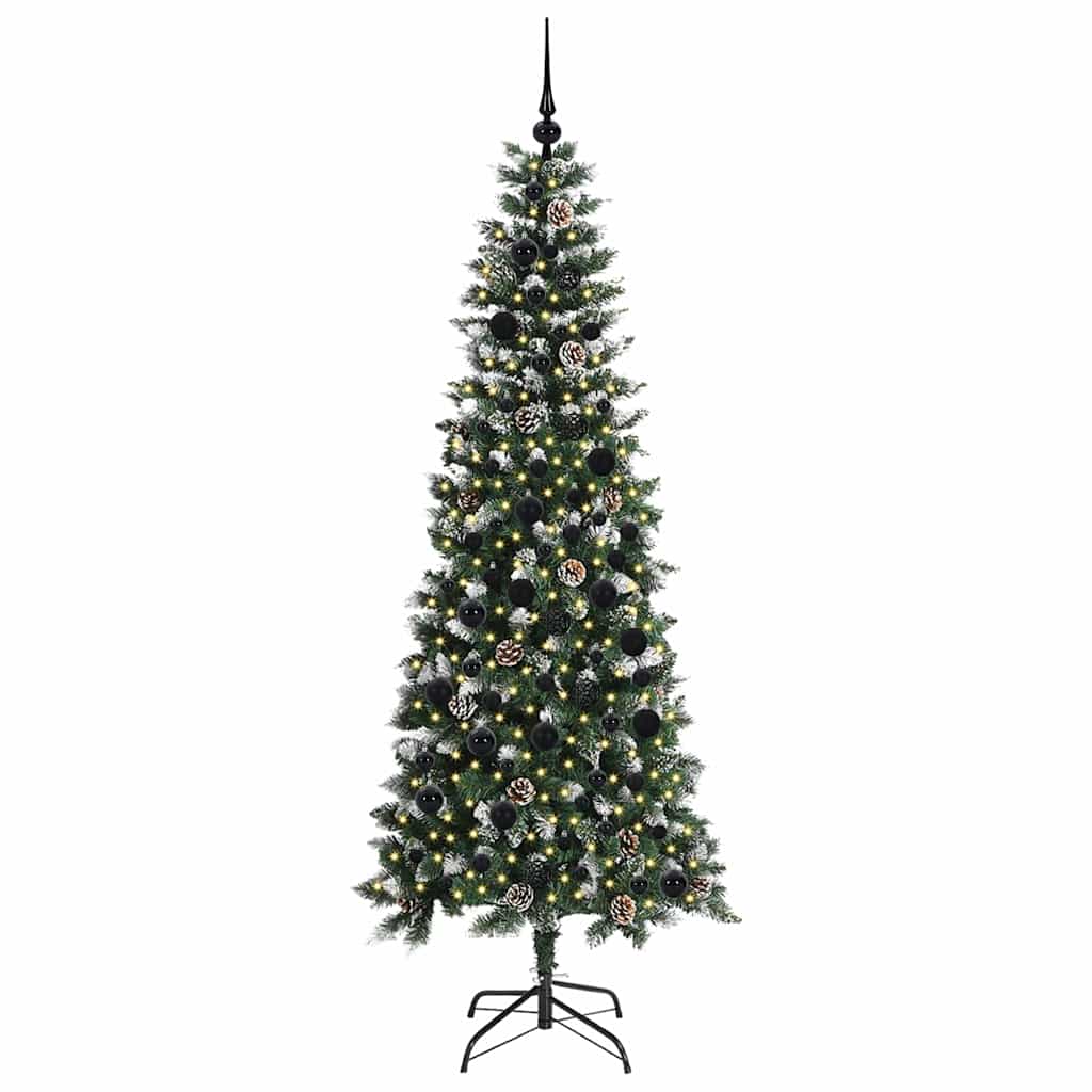 VidaXL künstlicher Weihnachtsbaum mit 300 LEDs grün, 210 cm PVC und Kunststoff und Stahl