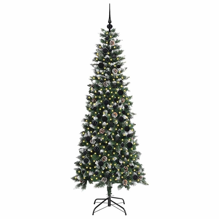 VidaXL künstlicher Weihnachtsbaum mit 300 LEDs grün, 210 cm PVC und Kunststoff und Stahl
