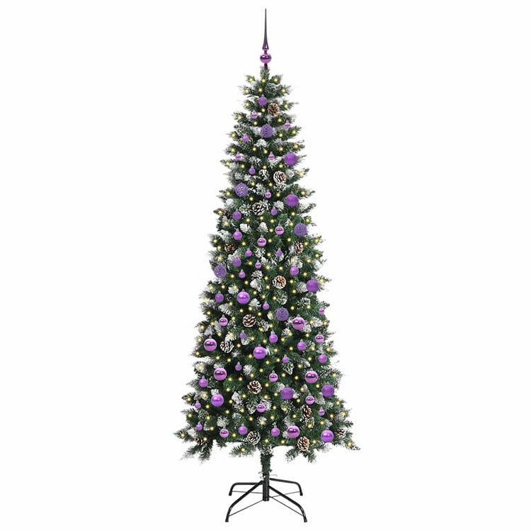 VidaXL künstlicher Weihnachtsbaum mit 300 LEDs grün, 210 cm PVC und Kunststoff und Stahl