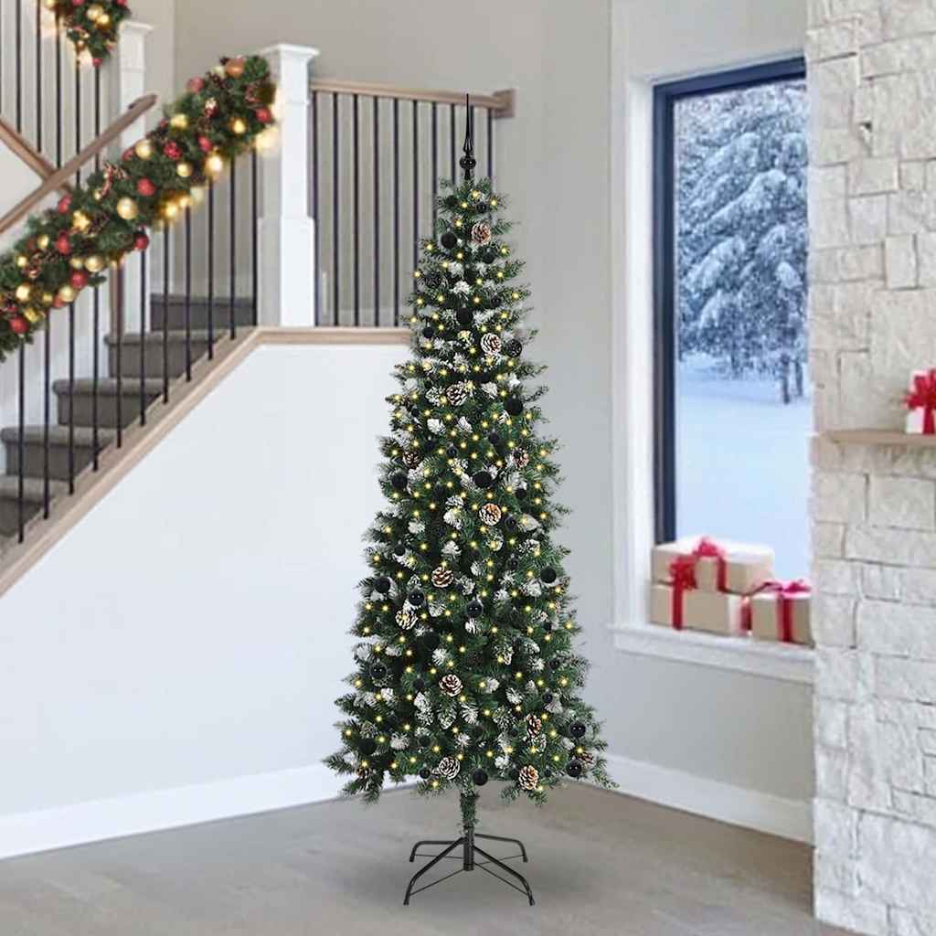 Vidaxx künstlicher Weihnachtsbaum mit 300 LEDs grün, 240 cm PVC und Kunststoff und Stahl