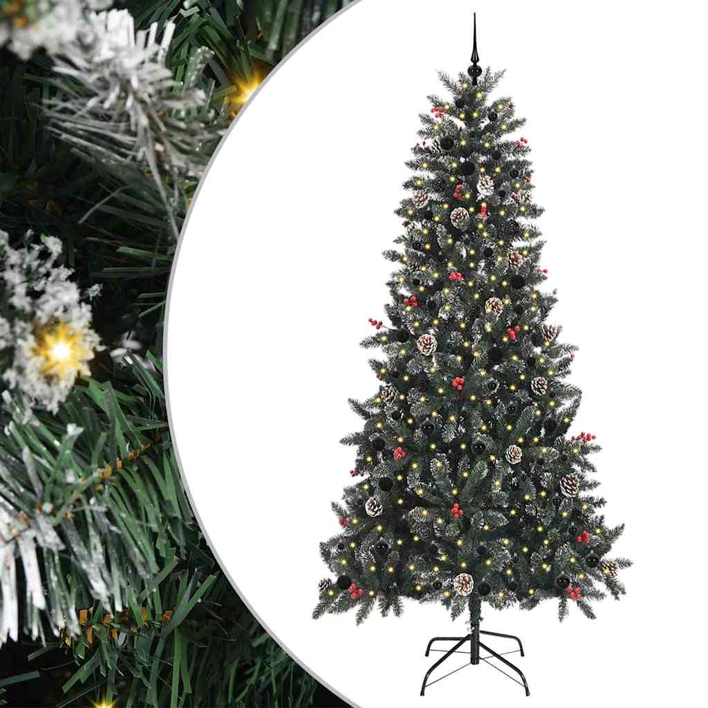 Vidaxx künstlicher Weihnachtsbaum mit 300 LEDs grün, 240 cm PVC und Kunststoff und Stahl