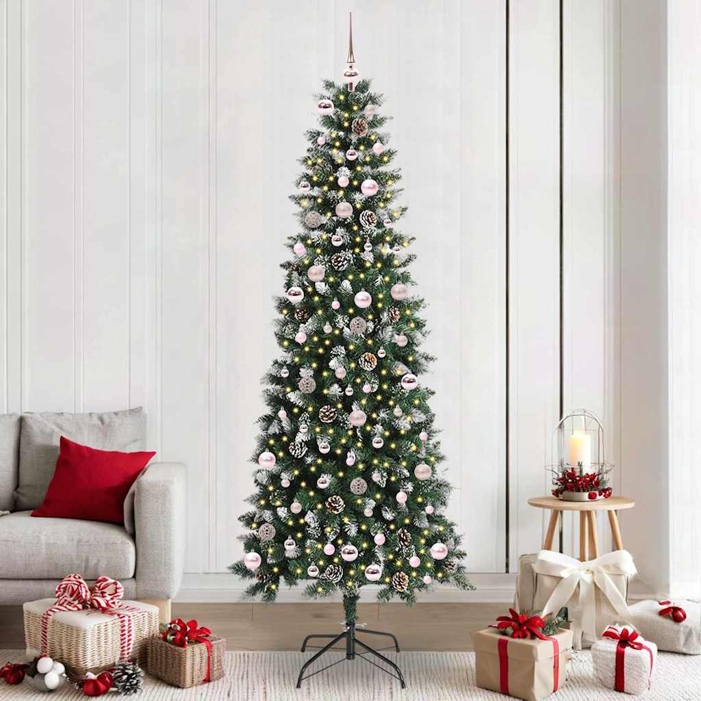 Vidaxx künstlicher Weihnachtsbaum mit 300 LEDs grün, 240 cm PVC und Kunststoff und Stahl