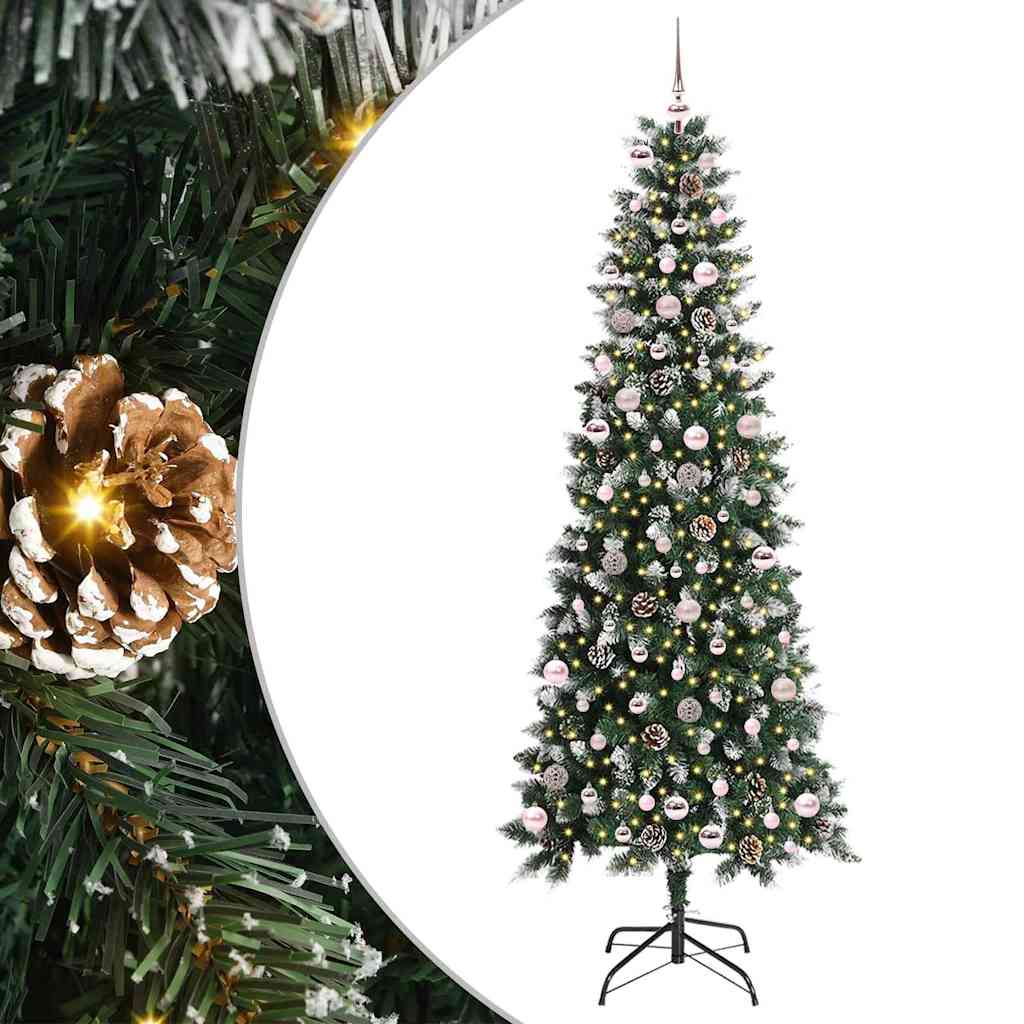 Vidaxx künstlicher Weihnachtsbaum mit 300 LEDs grün, 240 cm PVC und Kunststoff und Stahl