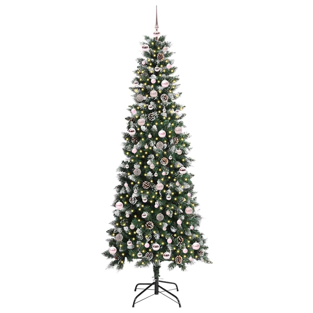 Vidaxx künstlicher Weihnachtsbaum mit 300 LEDs grün, 240 cm PVC und Kunststoff und Stahl