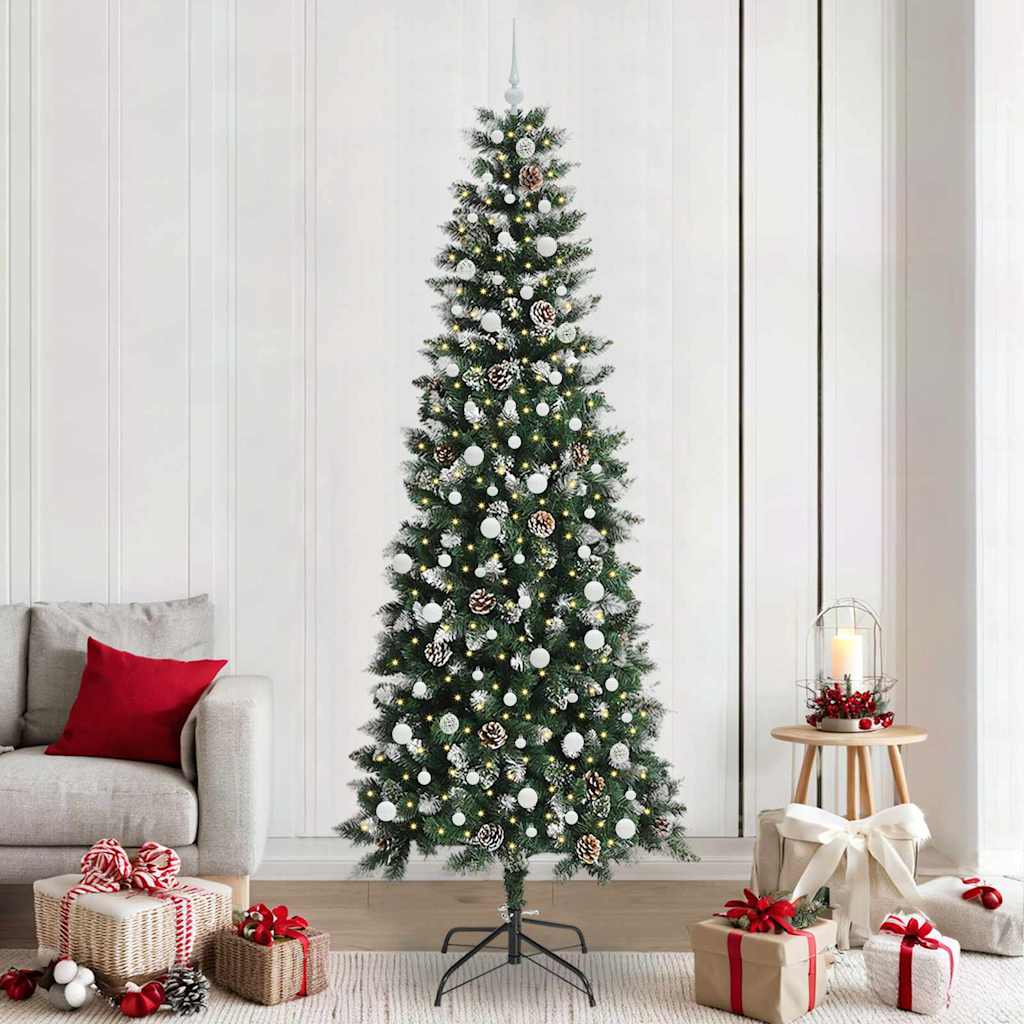 Vidaxx künstlicher Weihnachtsbaum mit 300 LEDs grün, 240 cm PVC und Kunststoff und Stahl