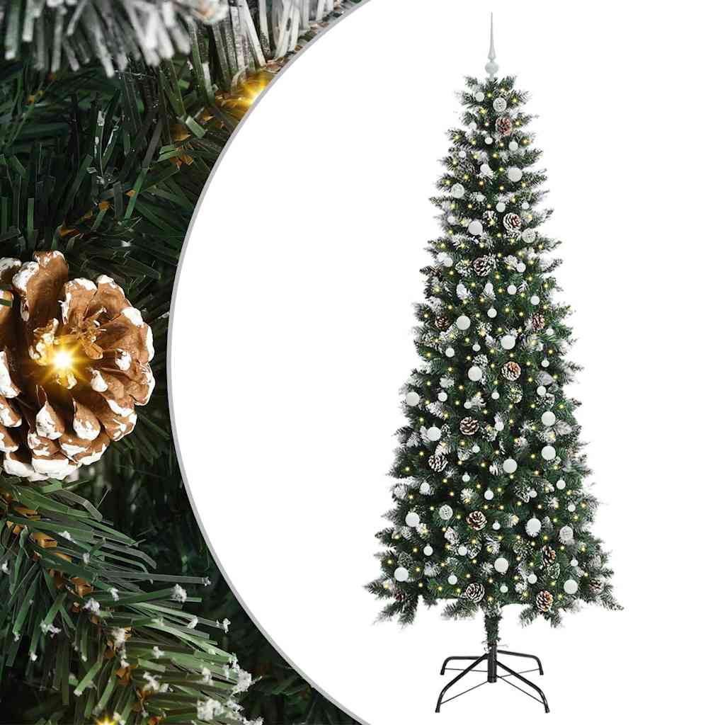 Vidaxx künstlicher Weihnachtsbaum mit 300 LEDs grün, 240 cm PVC und Kunststoff und Stahl