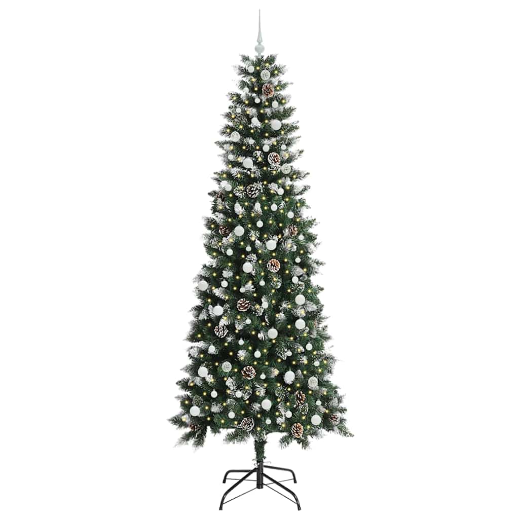Vidaxx künstlicher Weihnachtsbaum mit 300 LEDs grün, 240 cm PVC und Kunststoff und Stahl