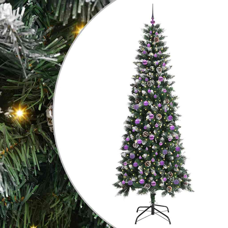 Vidaxx künstlicher Weihnachtsbaum mit 300 LEDs grün, 240 cm PVC und Kunststoff und Stahl