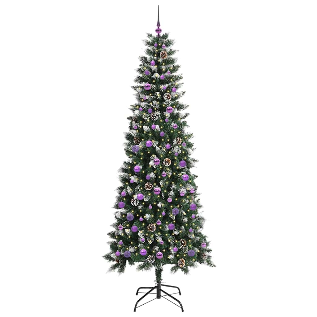 Vidaxx künstlicher Weihnachtsbaum mit 300 LEDs grün, 240 cm PVC und Kunststoff und Stahl