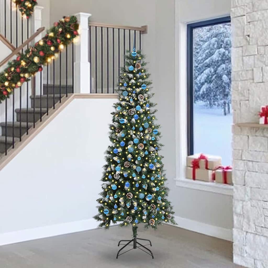 Vidaxx künstlicher Weihnachtsbaum mit 300 LEDs grün, 240 cm PVC und Kunststoff und Stahl