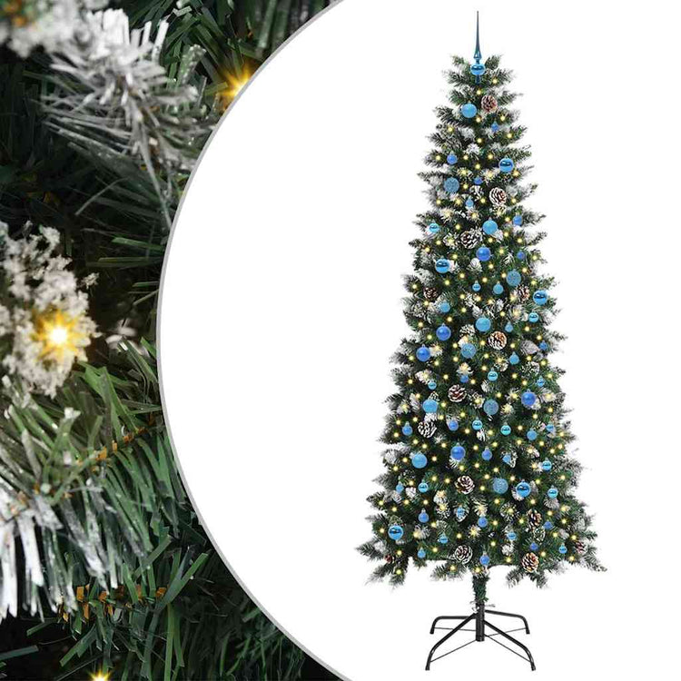 Vidaxx künstlicher Weihnachtsbaum mit 300 LEDs grün, 240 cm PVC und Kunststoff und Stahl