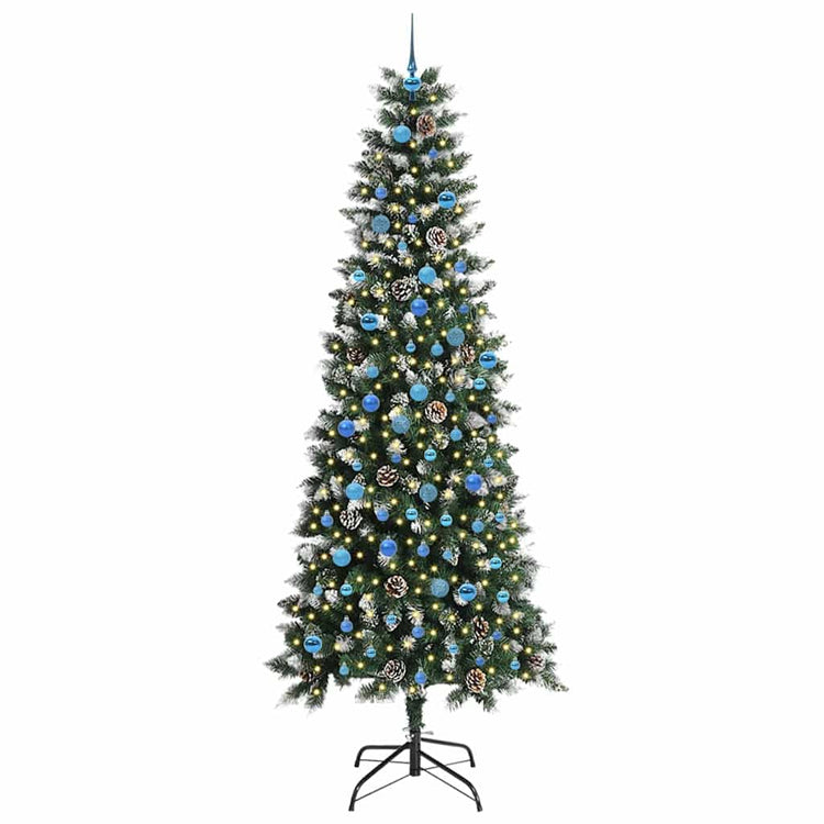 Vidaxx künstlicher Weihnachtsbaum mit 300 LEDs grün, 240 cm PVC und Kunststoff und Stahl