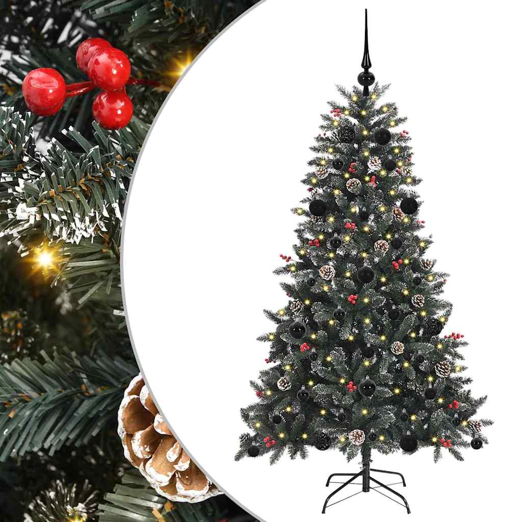 VidaXL künstlicher Weihnachtsbaum mit 150 LEDs grün, 150 cm PVC und Kunststoff und Stahl