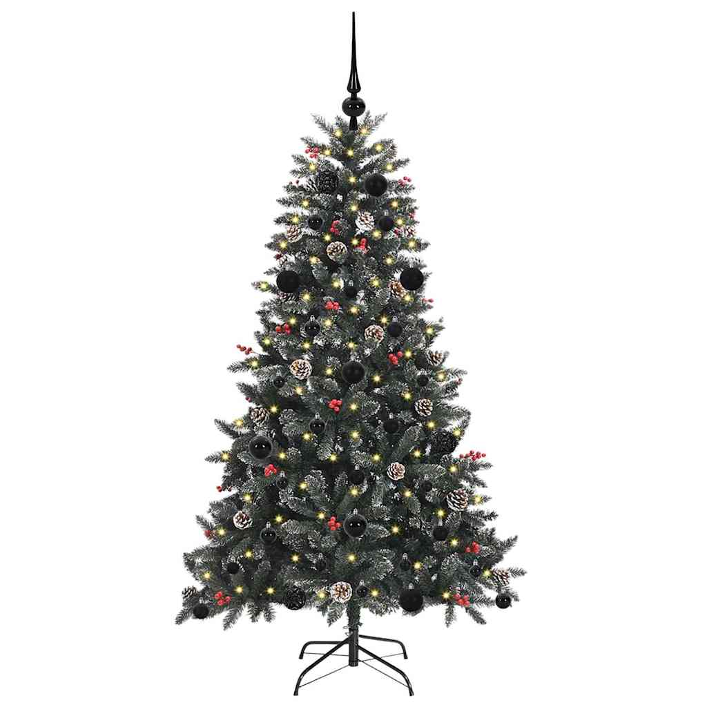VidaXL künstlicher Weihnachtsbaum mit 150 LEDs grün, 150 cm PVC und Kunststoff und Stahl