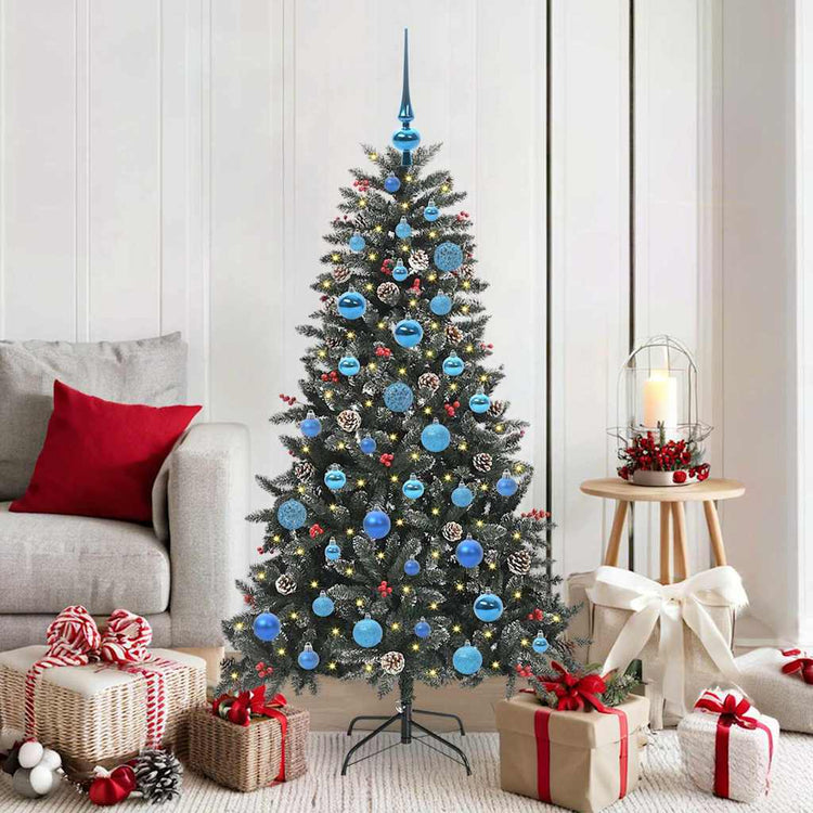 VidaXL künstlicher Weihnachtsbaum mit 150 LEDs grün, 150 cm PVC und Kunststoff und Stahl