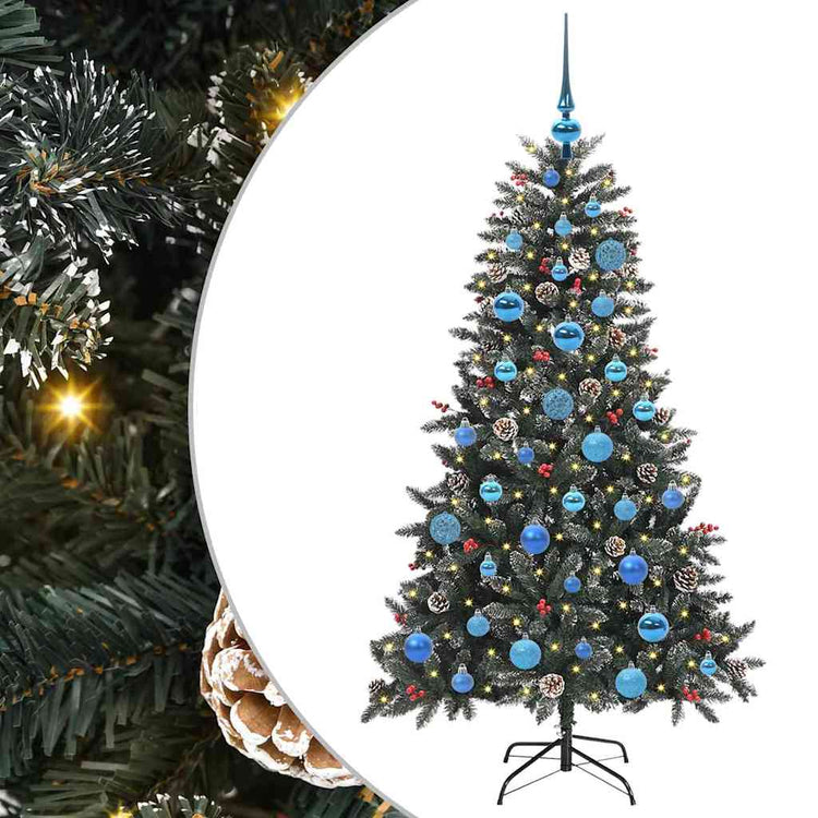 VidaXL künstlicher Weihnachtsbaum mit 150 LEDs grün, 150 cm PVC und Kunststoff und Stahl
