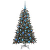 VidaXL künstlicher Weihnachtsbaum mit 150 LEDs grün, 150 cm PVC und Kunststoff und Stahl