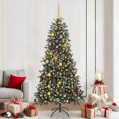 VidaXL künstlicher Weihnachtsbaum mit 300 LEDs grün, 210 cm PVC und Kunststoff und Stahl