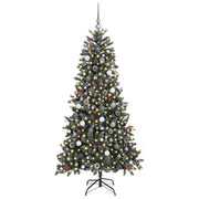 VidaXL künstlicher Weihnachtsbaum mit 300 LEDs grün, 210 cm PVC und Kunststoff und Stahl - afbeelding 3