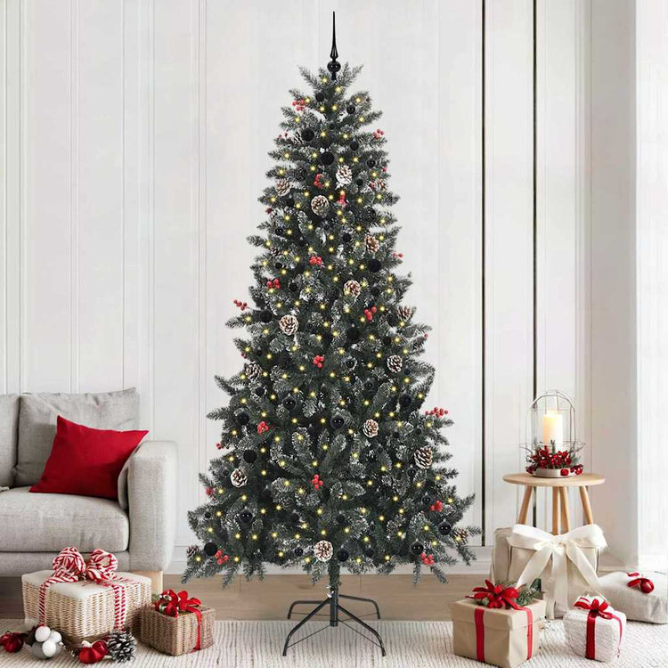 Vidaxx künstlicher Weihnachtsbaum mit 300 LEDs grün, 240 cm PVC und Kunststoff und Stahl