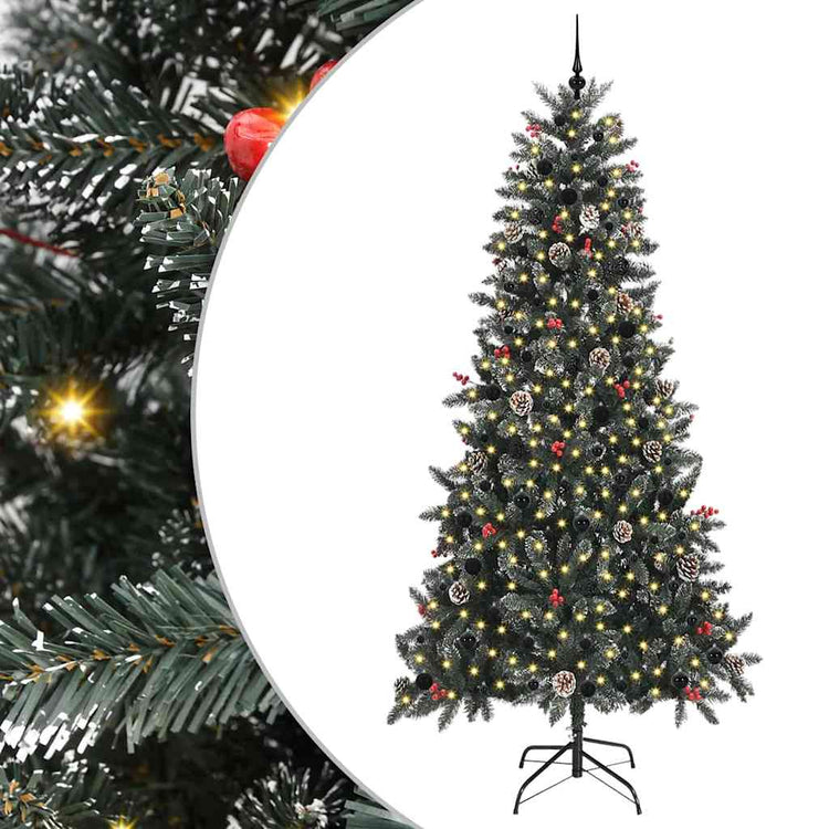 Vidaxx künstlicher Weihnachtsbaum mit 300 LEDs grün, 240 cm PVC und Kunststoff und Stahl