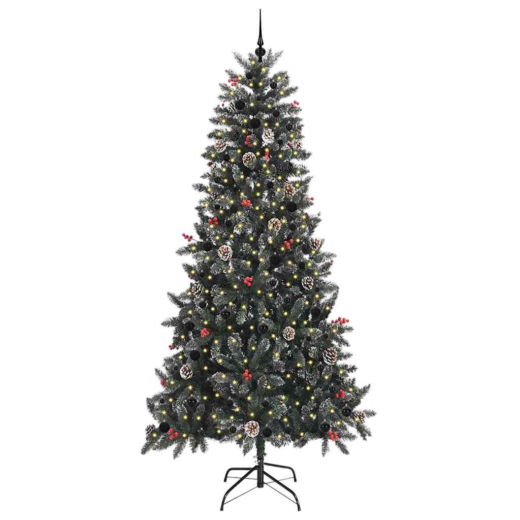 Vidaxx künstlicher Weihnachtsbaum mit 300 LEDs grün, 240 cm PVC und Kunststoff und Stahl