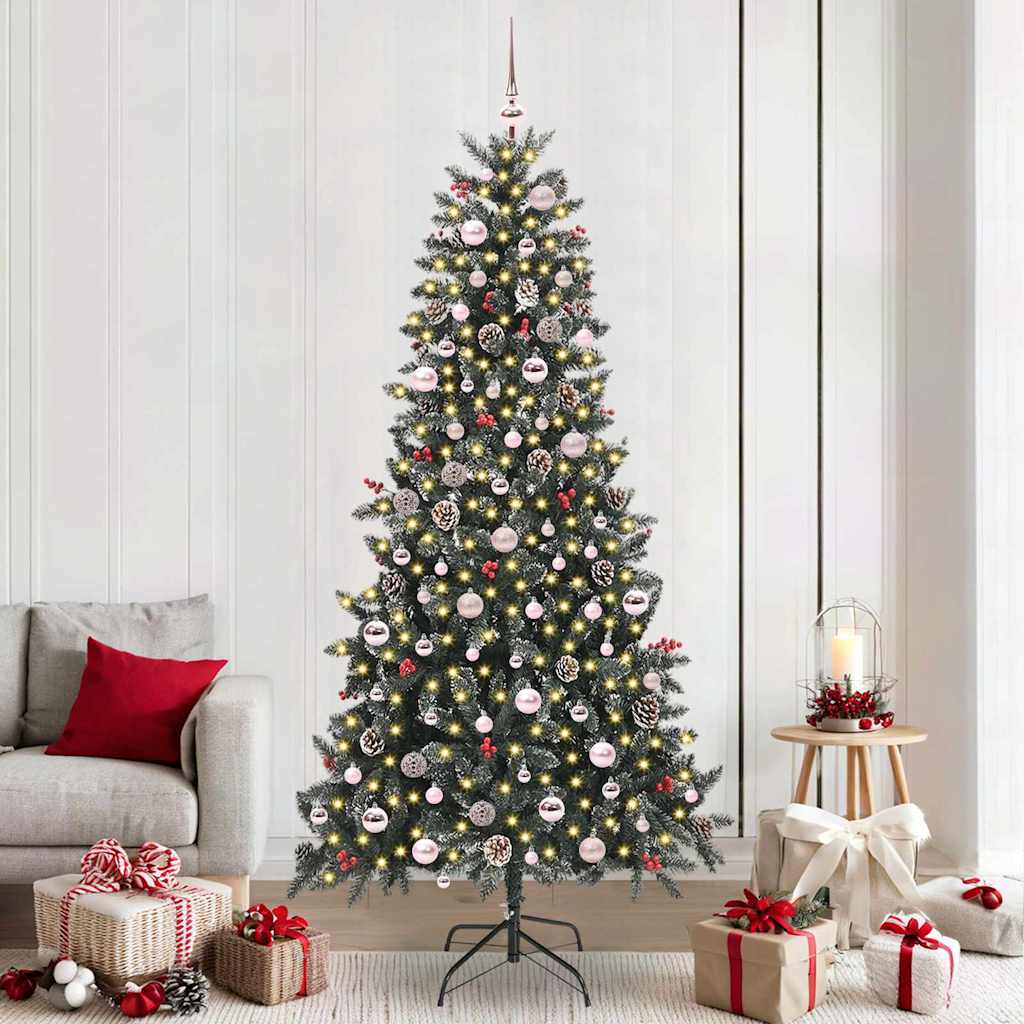 Vidaxx künstlicher Weihnachtsbaum mit 300 LEDs grün, 240 cm PVC und Kunststoff und Stahl