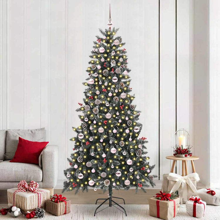 Vidaxx künstlicher Weihnachtsbaum mit 300 LEDs grün, 240 cm PVC und Kunststoff und Stahl